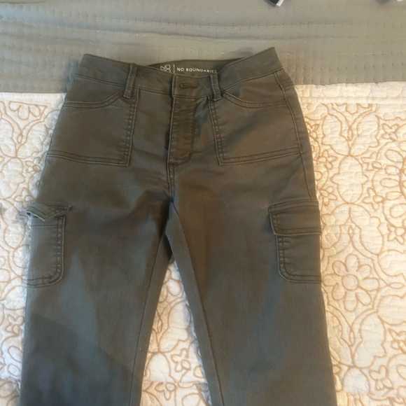 Army Green Cargo Bootleg Low Rise Jeans - Picture 4 of 5